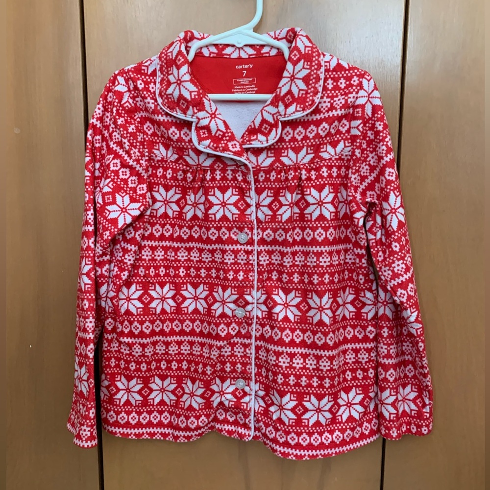Kids red fleece pajama top by Carter’s